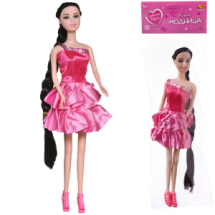 Кукла ABtoys Любимая кукла в платье с ярко-розовым верхом и двухярусной розовой юбкой 29 см